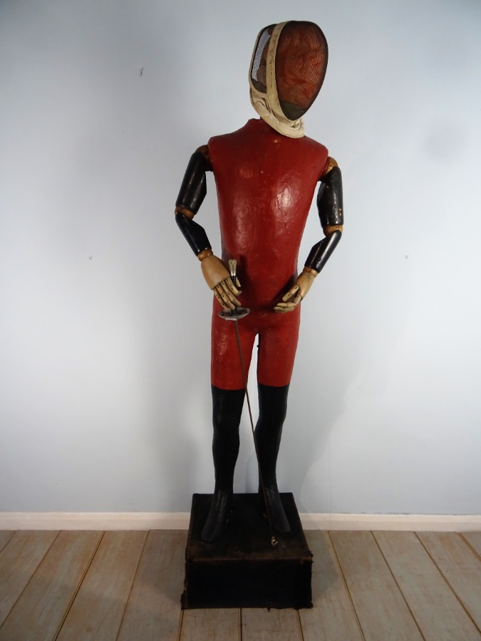 Painted Papier Mache Red and Black Mannequin  (29).JPG